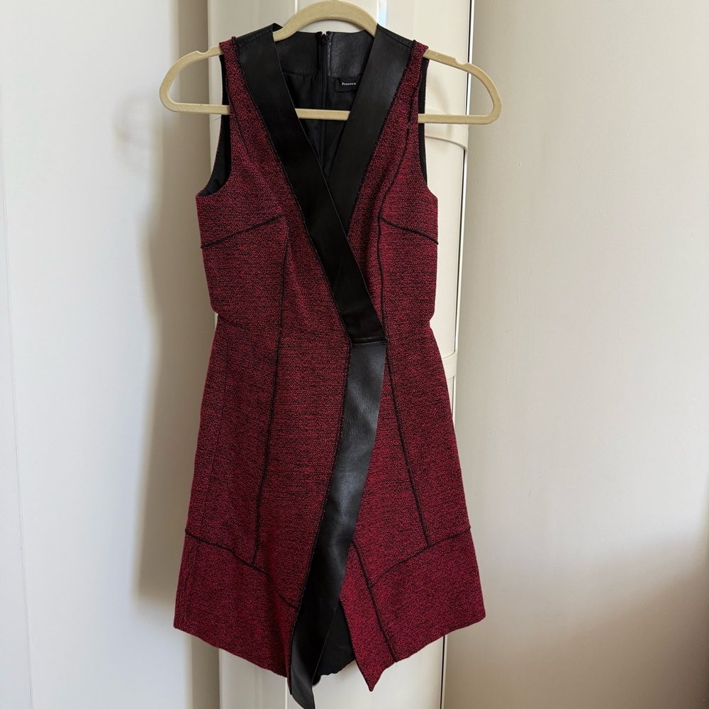 Proenza Schouler Red Asymmetrical Sheath Dress